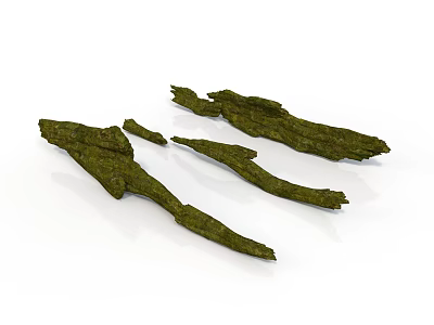 Dried Green Seaweed Strips with Natural Texture as Healthy Snack Option 3d model