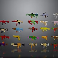 Colorful Building Block Toy Guns With Various Styles And Assorted Designs