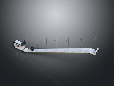 Lever Balance Apparatus With Numbered Scale Black Ball And White Block 3d model
