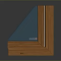 Modern Wooden Window Frame With Double Glass Panel And Corner Structure Design 3d model