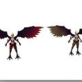 Game Movie Character Design Featuring Red Black And Brown Wings With Contrasting Bodies