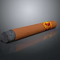 Premium Handcrafted Cigar With Brown Wrapper Golden Emblem On Dark Reflective Surface