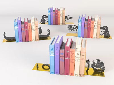 Modern Book Stand Home Bookend Beautiful Chen Decoration 3d model