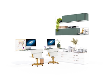 Modern Office Desk and Chair Public Office Desk and Chair 3d model