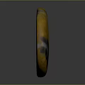Oval Shaped Wooden Stone With Yellow Black White Natural Texture And Patterns