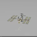 International Space Station Structure With Solar Panels And Orbital Modules In Space 3d model