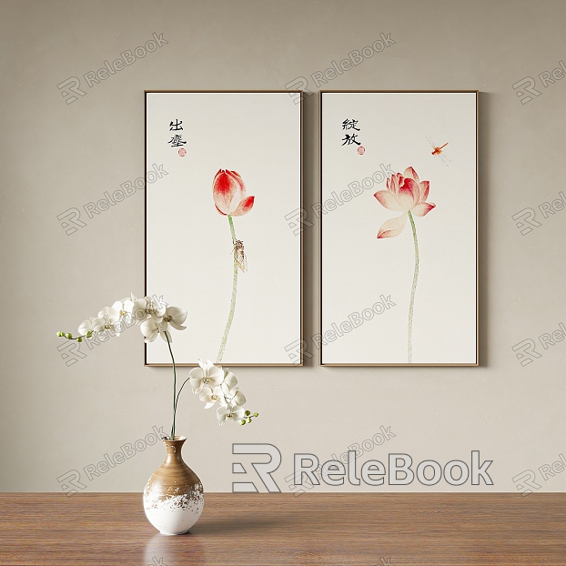 New Chinese Plant Painting Decorative Painting model