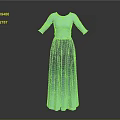 Light And Dark Blue Gradient Long Dress With Lace Upper Part And Three Quarter Sleeves