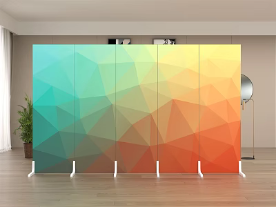 Modern Room Divider With Gradient Colors And Geometric Patterns For Interior Decor 3d model