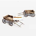 Vintage Wooden Hand Carts With Spoked Wheels And Rustic Design