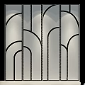 Modern Decorative Wall Design With Geometric Arched Shapes Beige And Light Brown Stone Texture