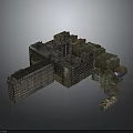 Complex Multi Story Building Complex Model With Diverse Architectural Structures And Roof Designs