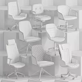 Modern Comfortable Office Chairs With Various Styles Materials And Designs For Workspace 3d model