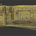 Cartoon Industrial Scene With Vending Machine Metal Doors And Yellow Circular Floor Lines