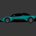 Turquoise Sports Car With Black Roof Sleek Design Black Wheels On Dark Background With Reflection