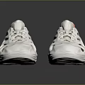 White Modern Sneakers With Hollow Out Design And Orange Accents For Casual Style