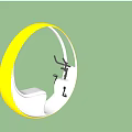 Futuristic Concept Car Featuring Circular Yellow And White Design With Seat And Handlebar Controls