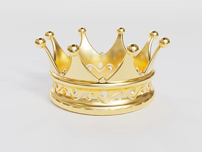 Elegant Golden Crown Jewelry Piece With Intricate Spires And Ornate Details 3d model