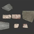 Building Construction Stones With Natural Textures And Various Shapes Sizes