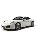 White Porsche Sports Car With Modern Sleek Exterior And Alloy Wheels