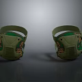 Green Camouflage Knee Pads With Elastic Straps For Protective Daily Use