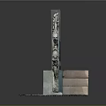 Intricately Carved Stone Railing with Dragon Patterns Ornate Designs and Adjacent Steps