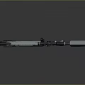 White Sniper Rifle With Scope And Metallic Finish On Grey Gradient Background With Reflection 3d model