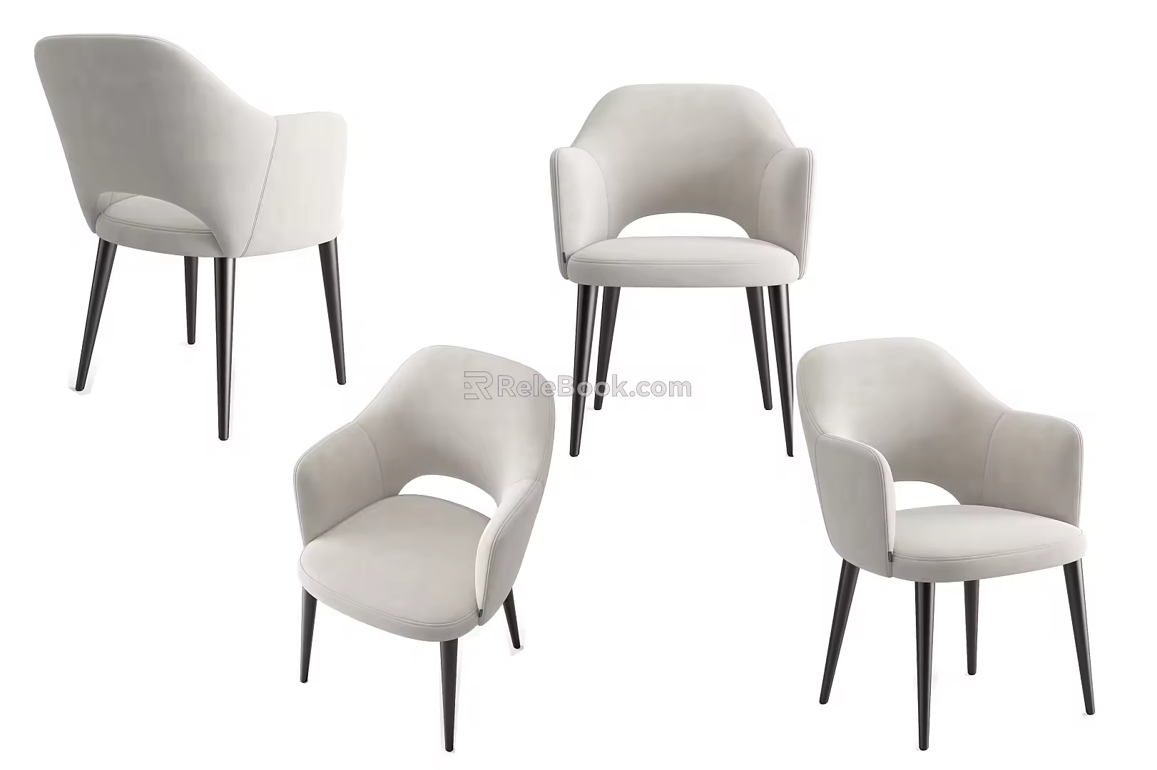 Nordic Simple Single Casual Chair 3d model