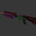 Tactical Shotgun With Metallic Finish Multiple Barrels Magazine And Grip Design