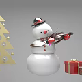 Festive Commercial Decorative Equipment With Snowman Christmas Tree And Gift Boxes