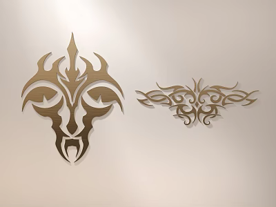 Wooden Wall Hanging With Intricate Ornate Patterns For Modern Home Interior Decoration Light Background 3d model