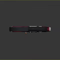 Futuristic Sci Fi Weapon Design With Red Black Body Blue Glowing Circles And Handle