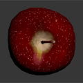 Juicy Fresh Red Apple With Water Drops On Shiny Smooth Surface