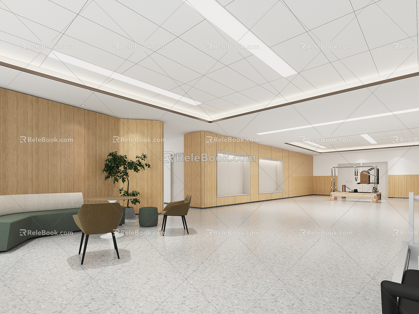 Modern Hospital Hall Hospital Rest Area 3d model