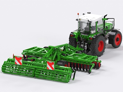 disc harrow harvester planter agricultural machinery agricultural tractor 3d model