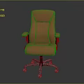 Ergonomic Orange Office Chair With Padded Backrest Armrests And Swivel Wheels