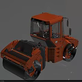 Orange Heavy Duty Road Roller Construction Equipment With Dual Drums And Cab