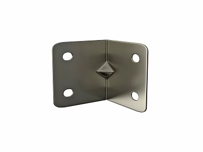 Heavy Duty Metal Corner Bracket With Four Holes For Furniture Assembly 3d model