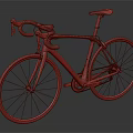 Modern Red Road Bicycle With Sleek Frame And Black Drop Handlebars 3d model