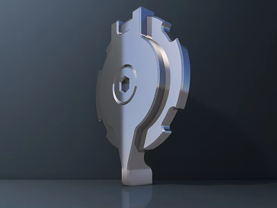 High Quality Silver Metallic Rotating Gear Part For Playground Recreational Equipment 3d model