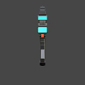 Futuristic Rifle With Sleek Black Metallic Design Glowing Red Accents Ergonomic Grip And Magazine