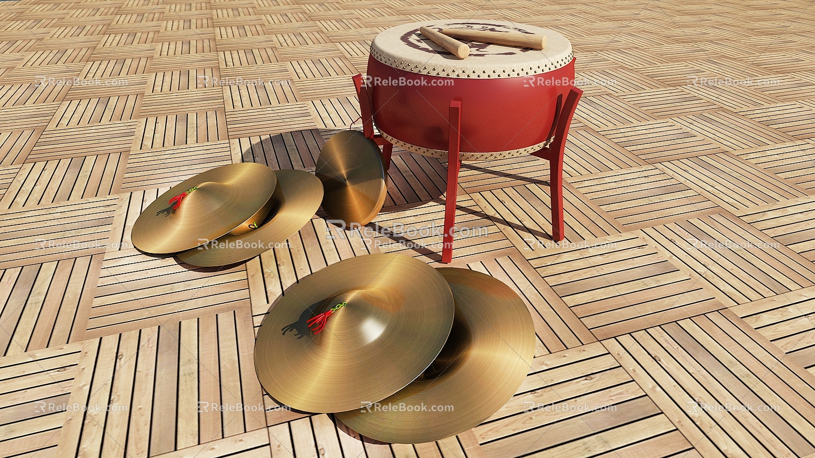 Traditional musical instruments 3d model