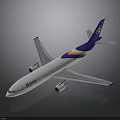 Space Vehicle Model Featuring White Body Purple Tail And Colorful Stripes