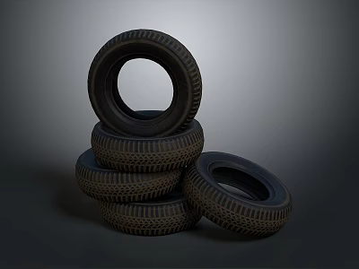 Durable High Quality Car Tires Stacked As Automotive Parts For Vehicles 3d model