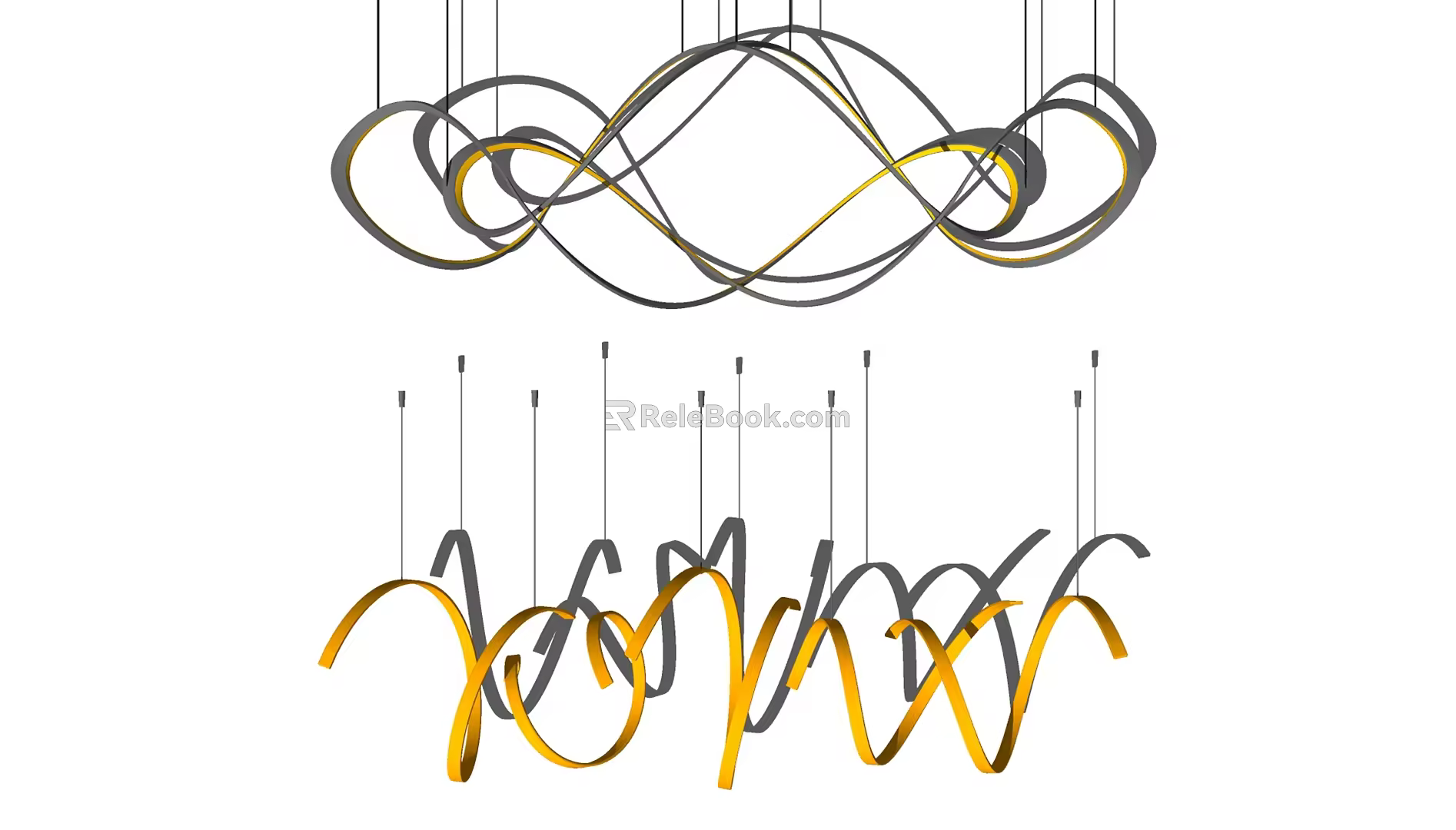 modern chandelier line chandelier 3d model