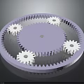 Hardware Tools Precision Gear Components With Large Purple Gear And Small White Gears 3d model