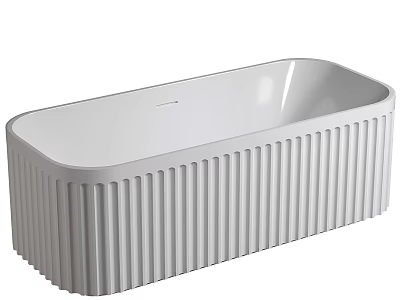 Modern White Ribbed Freestanding Bathtub Design for Contemporary Bathroom Interiors 3d model