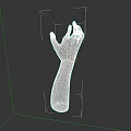 White Human Arm And Hand Model With Detailed Fingers On Black Background