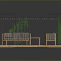 Modern Outdoor Wooden Gazebo With Sofa Coffee Table And Black Pillars