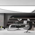 Modern Office Interior Design With Ergonomic Desk And Task Lighting 3d model